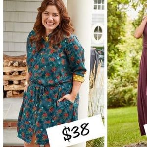 Cute MJ shirt dress with tie belt.